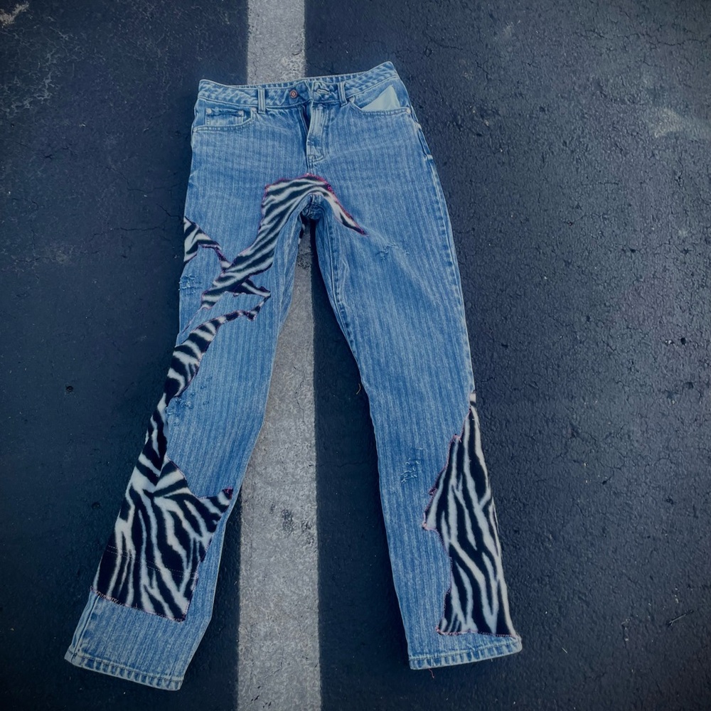 1/1 Zebra Print Blue denim